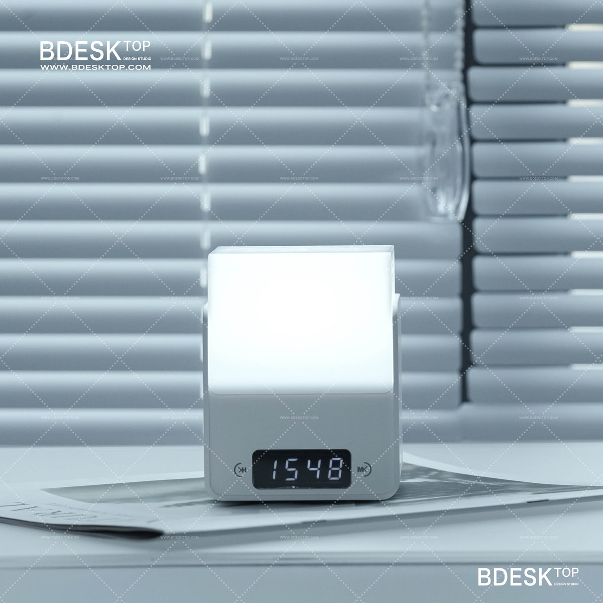 Bdesktop Cube Lamp USB Charging Clock Night Light Bedroom Bedside Lamp