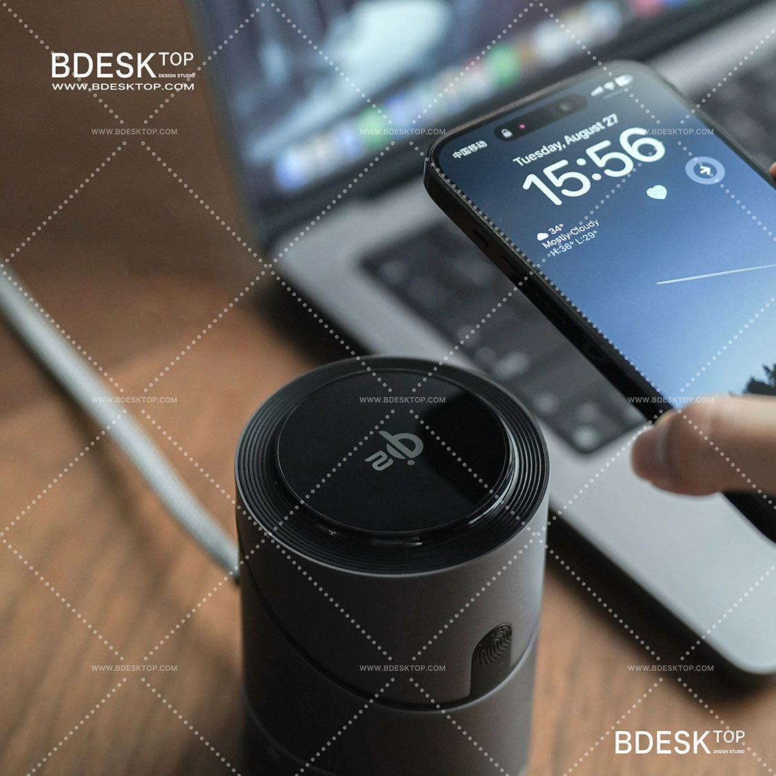 Bdesktop Qi2 Touch Rotating Wireless Charger for iPhone 15/14/13, iWatch, and Earbuds - 3-in-1 MagSafe Charging Stand