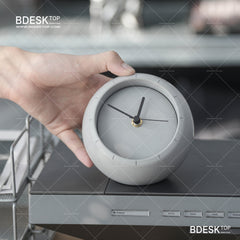 Bdesktop Minimalist Concrete Desk Clock – Creative Silent Timepiece for Home Decor and Storage