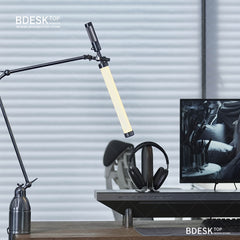 Bdesktop Cast Aluminum Clamp-On Desk Lamp with Industrial-Style Adjustable Arm