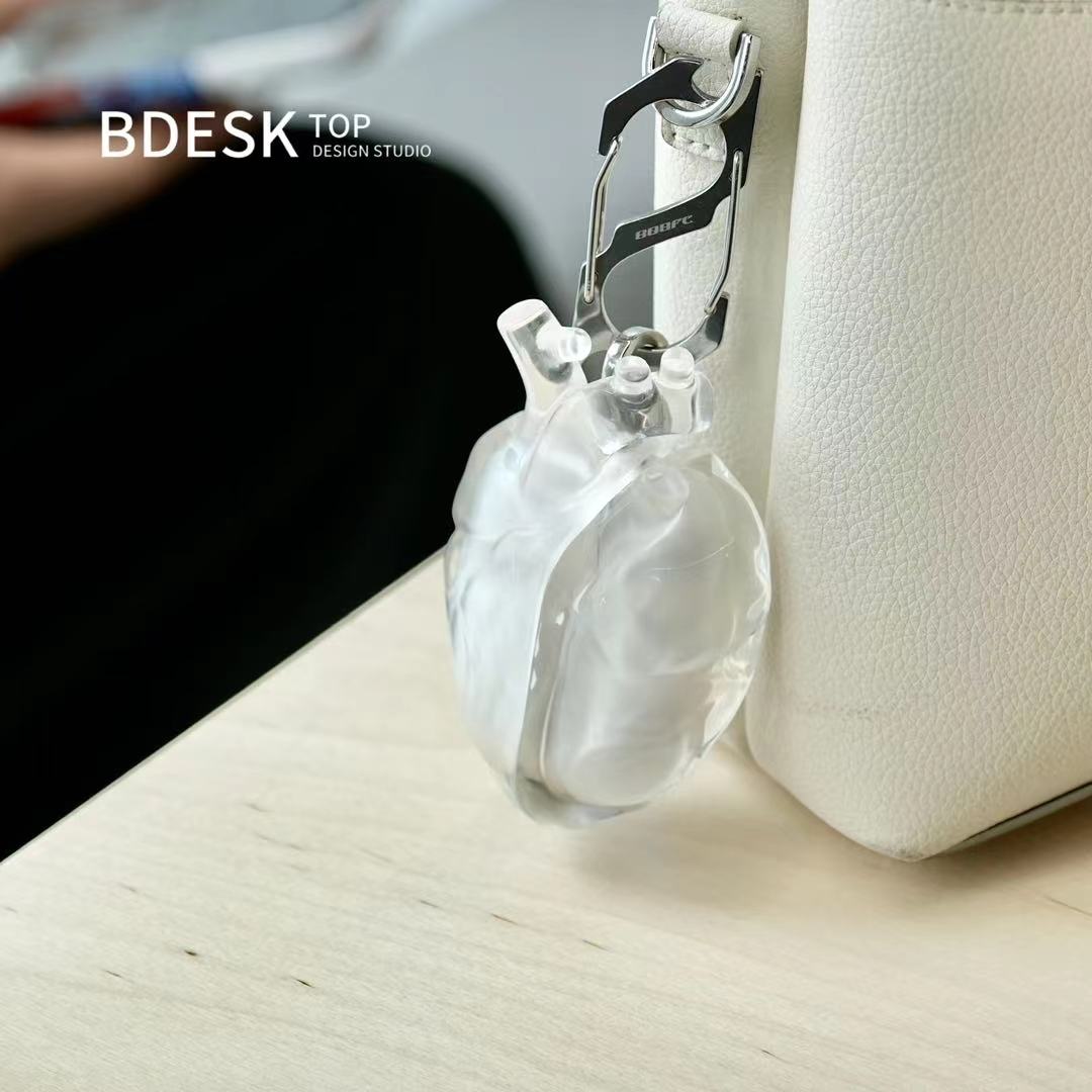 Bdesktop Heart-shaped Apple Earphone Case Liquid Silicone Protective Cover Transparent Non-Yellowing for AirPods Pro 1st and 2nd Generation