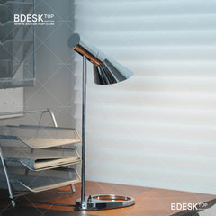 Bdesktop Silver Nordic Desk Lamp,Adjustable LED, Modern Minimalist Design