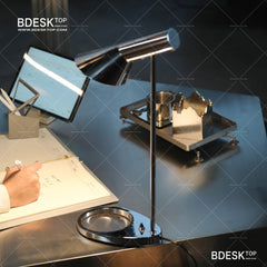 Bdesktop Silver Nordic Desk Lamp,Adjustable LED, Modern Minimalist Design