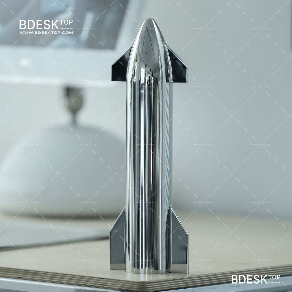 Bdesktop 304 Stainless Steel Starship Collectible Craft,Modern Creative Home Decor Piece Highly Collectible