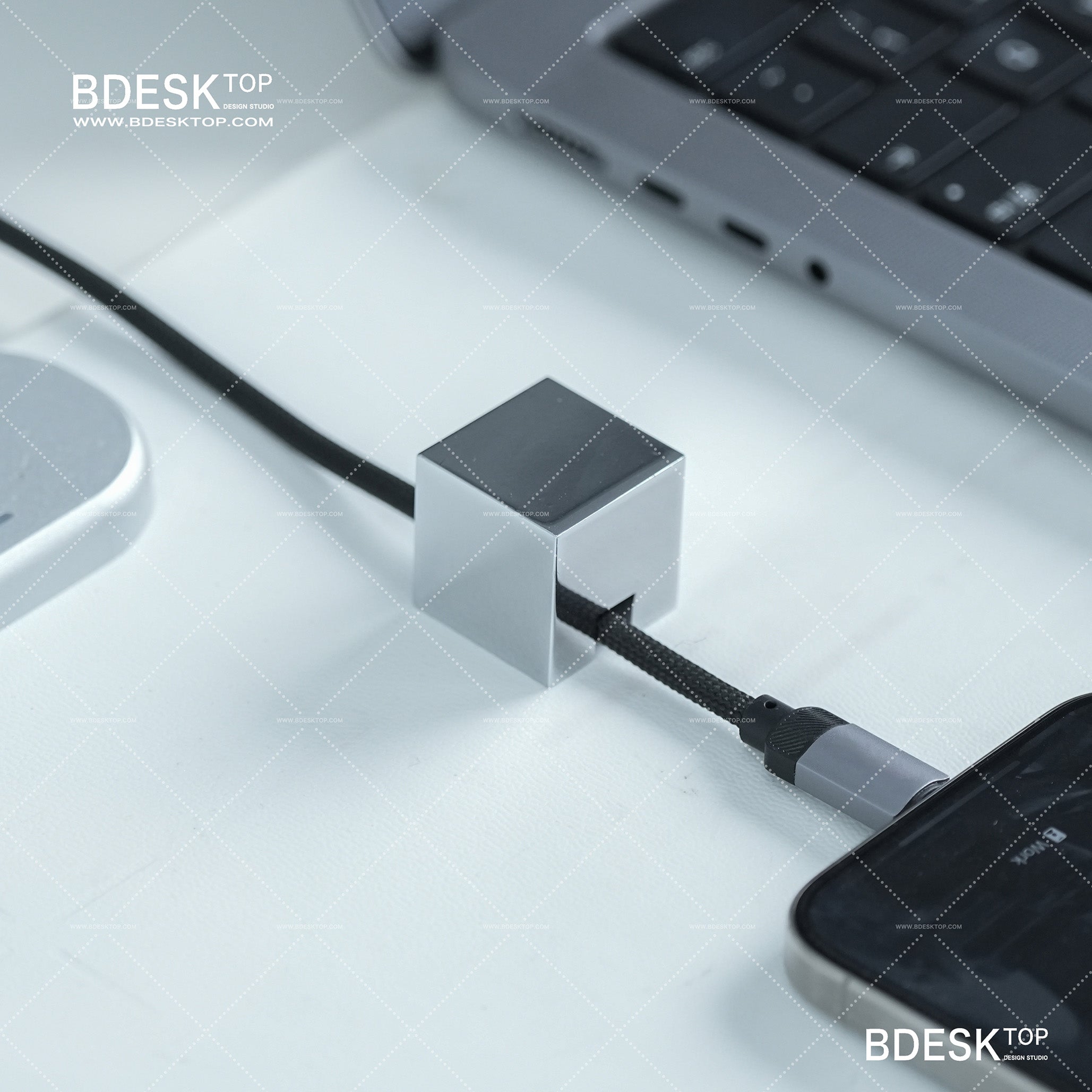 Bdesktop Stainless Steel Cable Organizer, Desk & Bedside Cable Holder, Charging Data Line Management