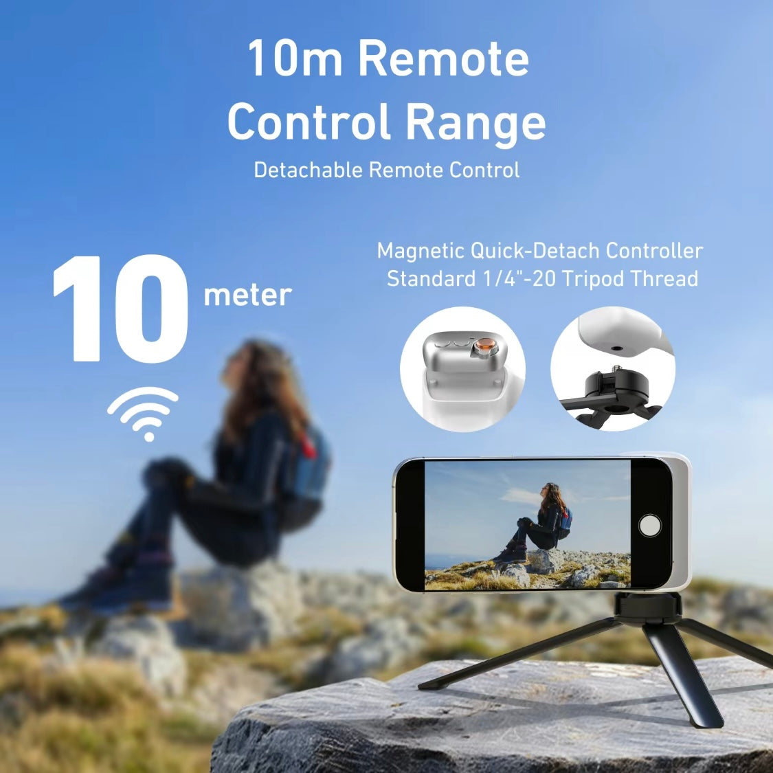 Bdesktop Magnetic Camera Grip with Wireless Shutter – Perfect for iPhone, Android & Vlogging