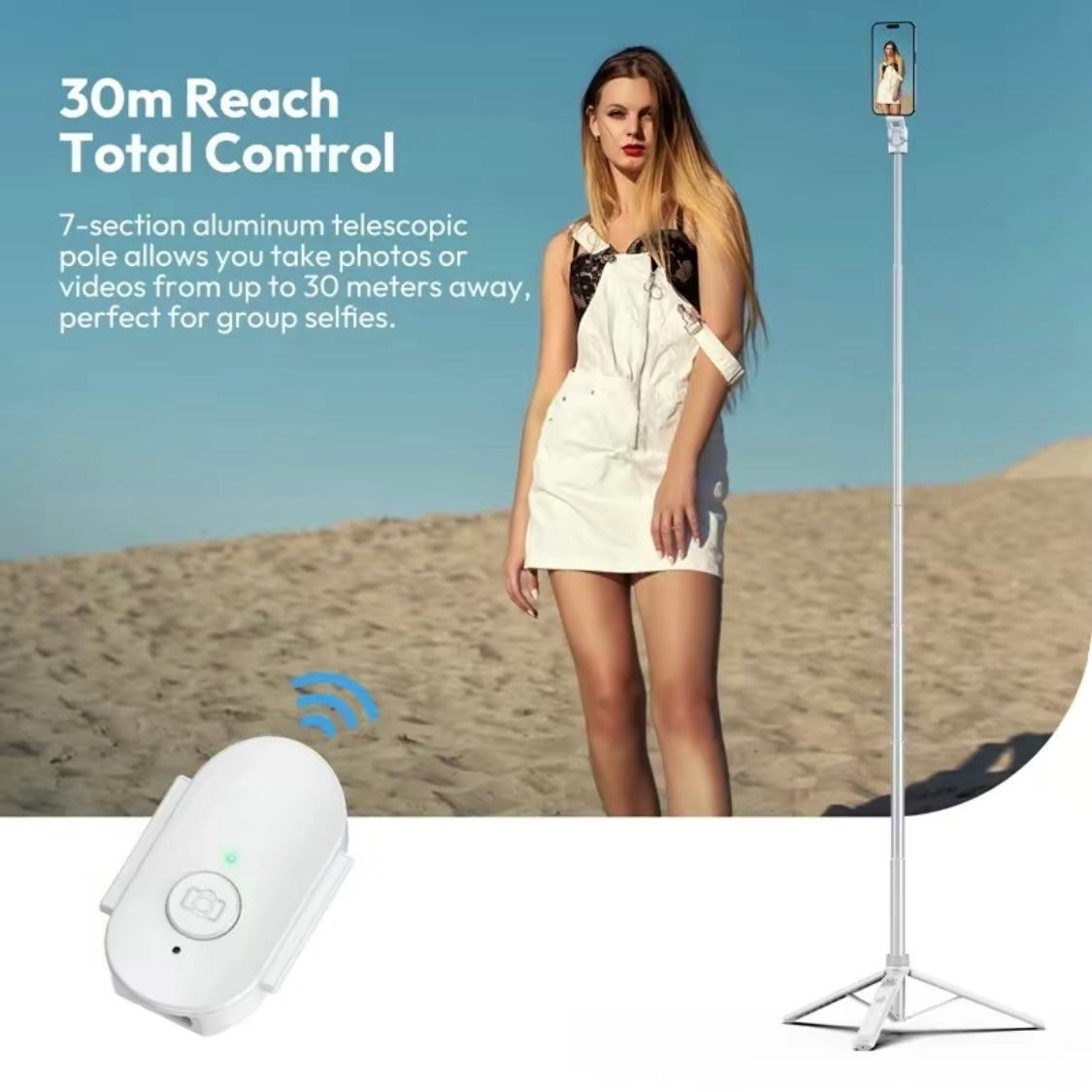 Bdesktop Overhead Selfie Stick with MagSafe Clamp Photograph Tripod for Phone Livestreaming Vlog with Remote Control