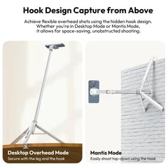 Bdesktop Overhead Selfie Stick with MagSafe Clamp Photograph Tripod for Phone Livestreaming Vlog with Remote Control