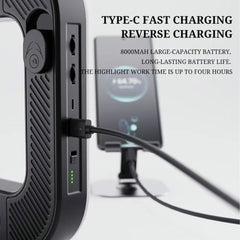 Bdesktop USB Rechargeable Selfie Ring LED Ring Light, Clip-on Selfie Fill Light, Mobile Power Supply for Charging Other Devices, Tripod Light, Photography Flash,