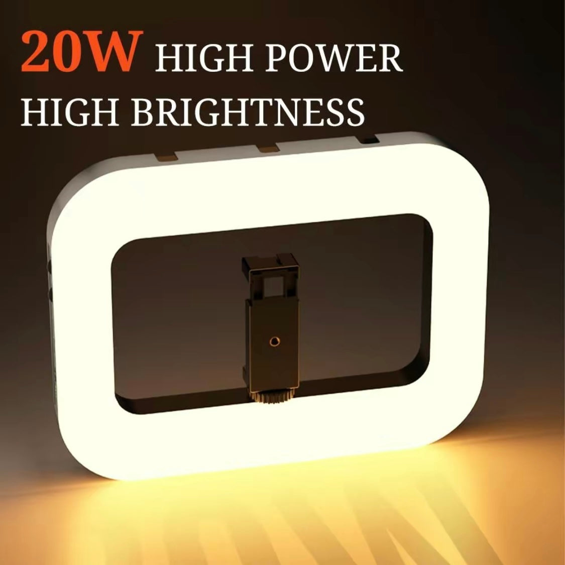 Bdesktop USB Rechargeable Selfie Ring LED Ring Light, Clip-on Selfie Fill Light, Mobile Power Supply for Charging Other Devices, Tripod Light, Photography Flash,