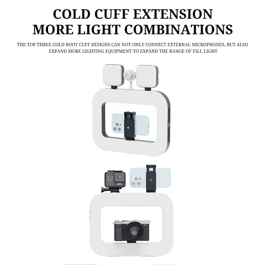 Bdesktop USB Rechargeable Selfie Ring LED Ring Light, Clip-on Selfie Fill Light, Mobile Power Supply for Charging Other Devices, Tripod Light, Photography Flash,