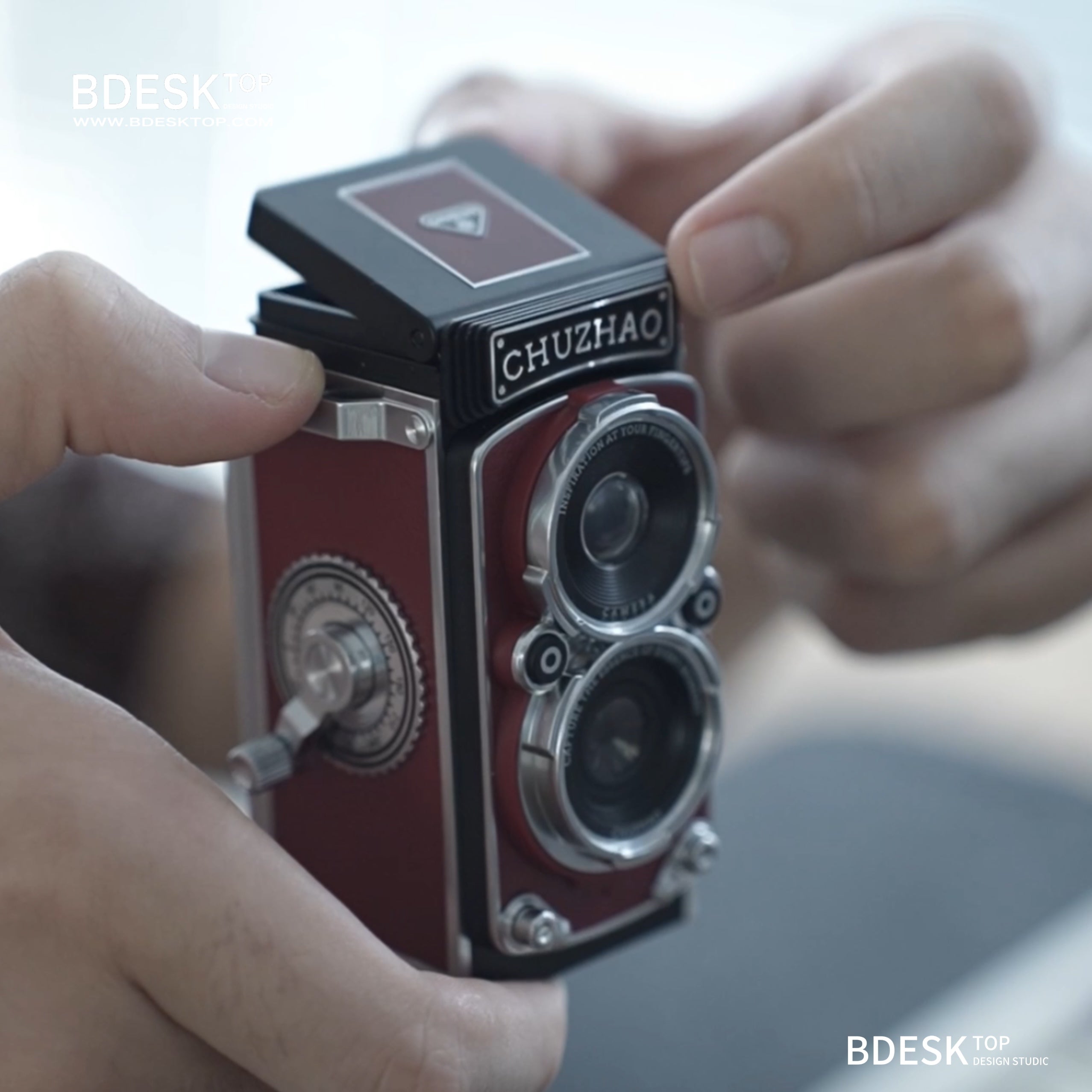 Bdesktop Retro Dual-Lens Digital Camera,Compact Travel & Selfie Camera