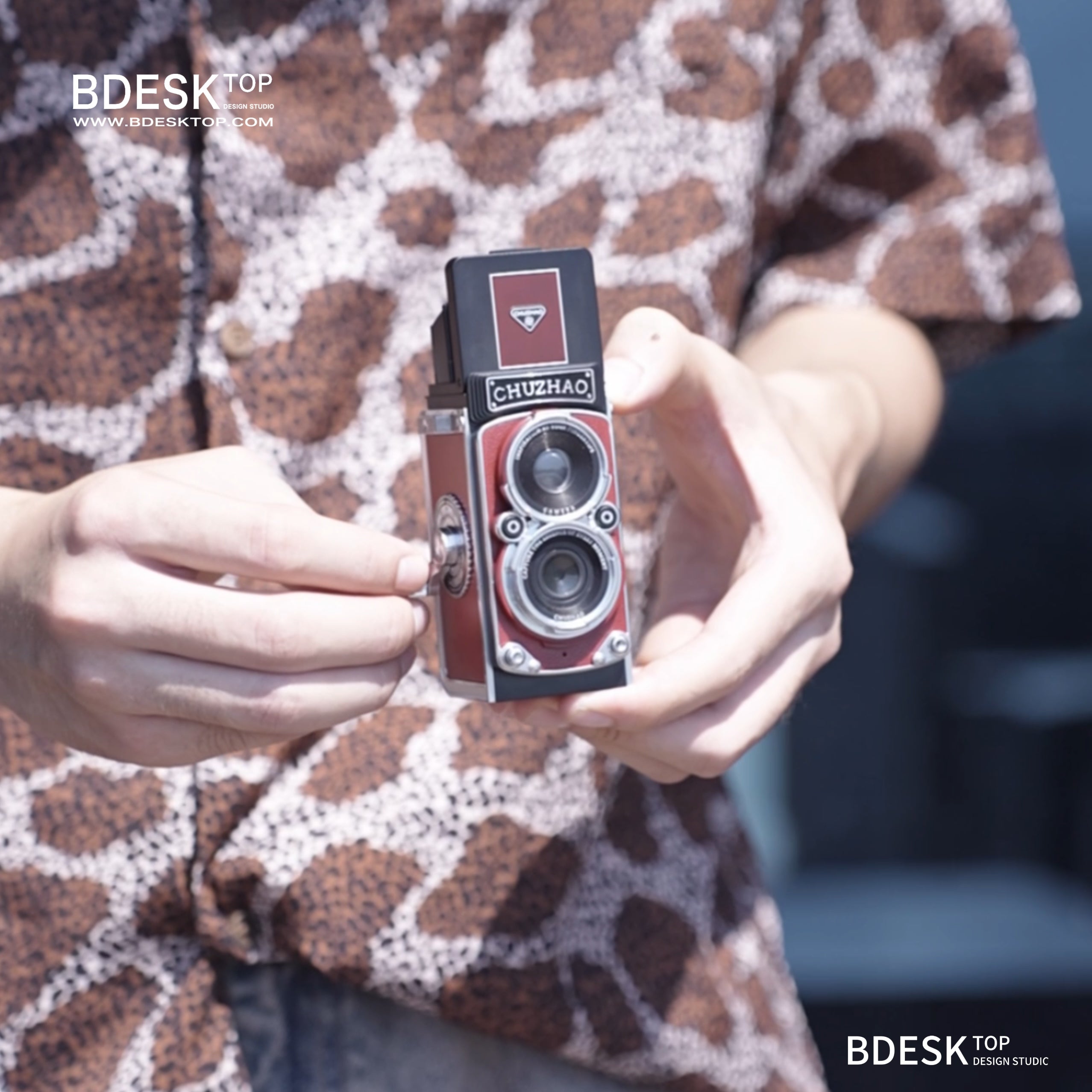 Bdesktop Retro Dual-Lens Digital Camera,Compact Travel & Selfie Camera
