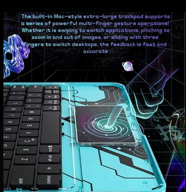 Bdesktop 360° Keyboard Case with RGB Backlight & Pencil Holder