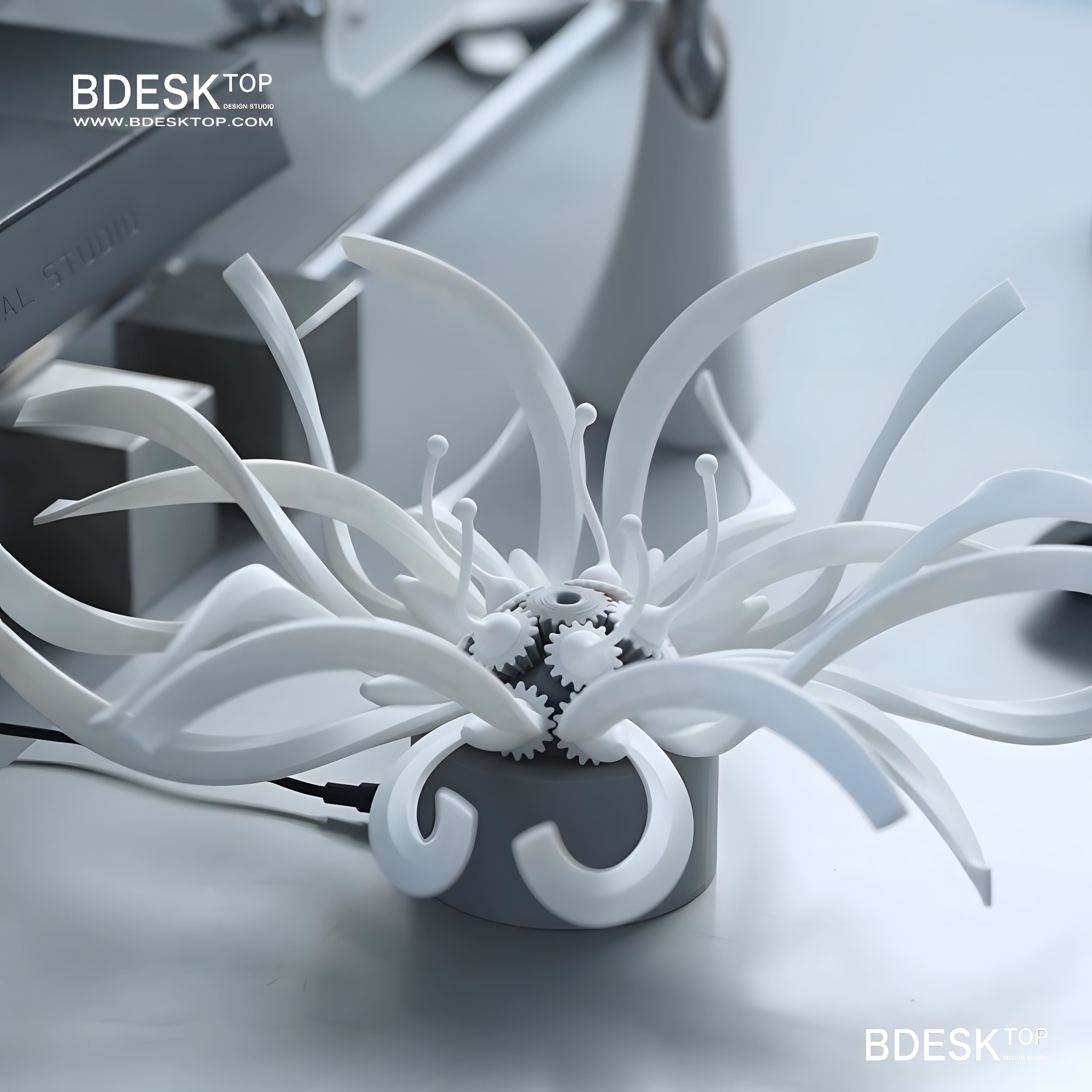 Bdesktop Mechanical Flower Kinetic Sculpture – 3D Printed DIY Creative Desktop Gift