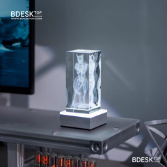 Bdesktop Crystal-Inspired RGB Lamp Base, Smart Metal Stand for Mood Lighting