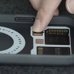 Bdesktop Magnetic Stand Memory Card Storage Phone Case for iPhone 15/16 Pro/Pro Max, Supports SD/TF/SIM Card Storage