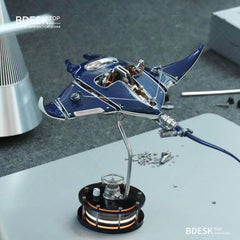 Bdesktop Innovative Mechanical Metal Manta Rays Model-Perfect for Decorations and Gifts,Steampunk Style Advanced 3D Metal Puzzle Kit SD-01