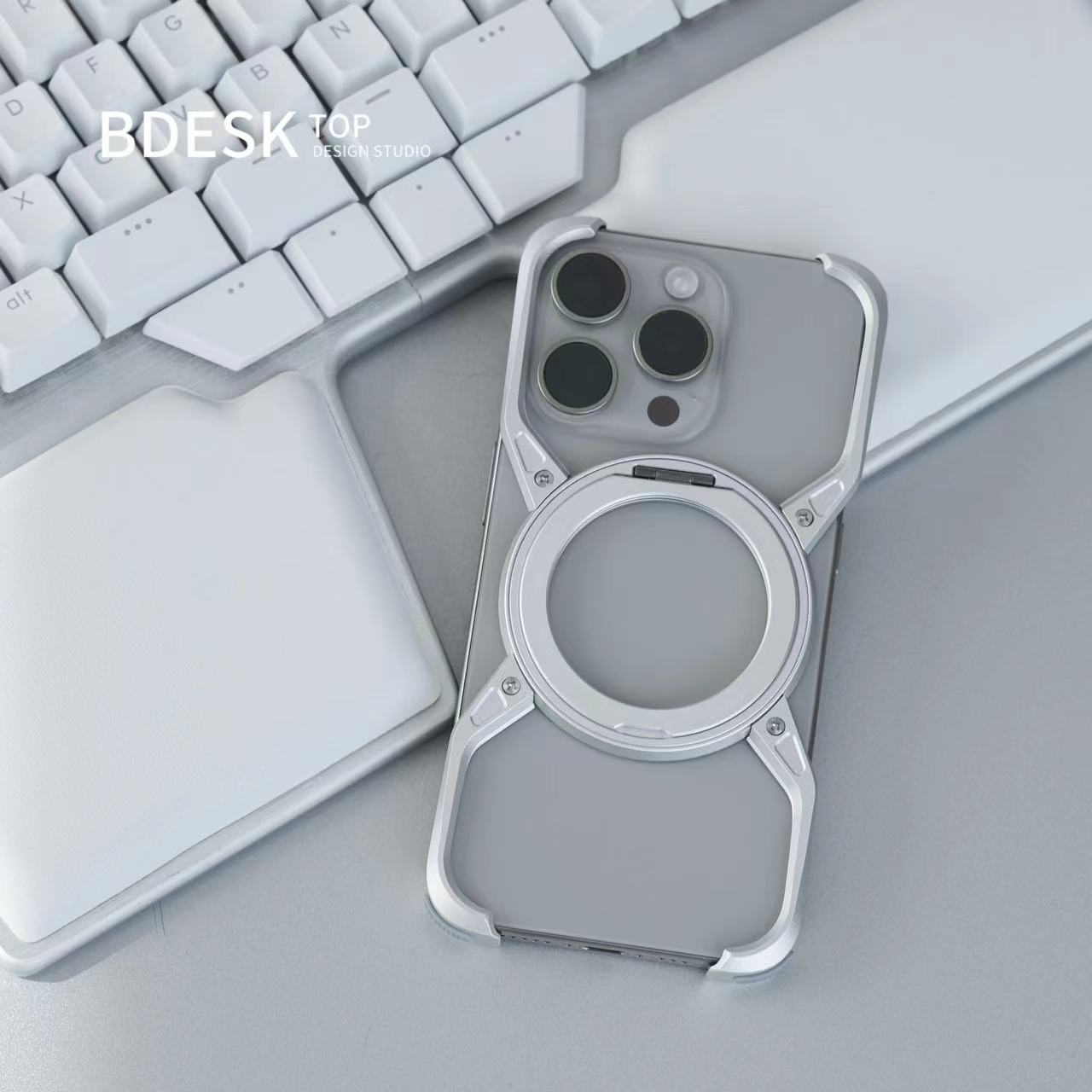 Bdesktop Aluminum Alloy Magnetic Phone Stand with Heat Dissipation and Anti-drop Protection for iPhone