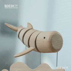 Bdesktop Cute Handcrafted Wooden Whale Desk Ornament Creative Gift