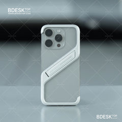 Bdesktop Frameless Aluminum Alloy Phone Case with Metal Stand, Heat Dissipation, Ultra-Thin Drop-Resistant