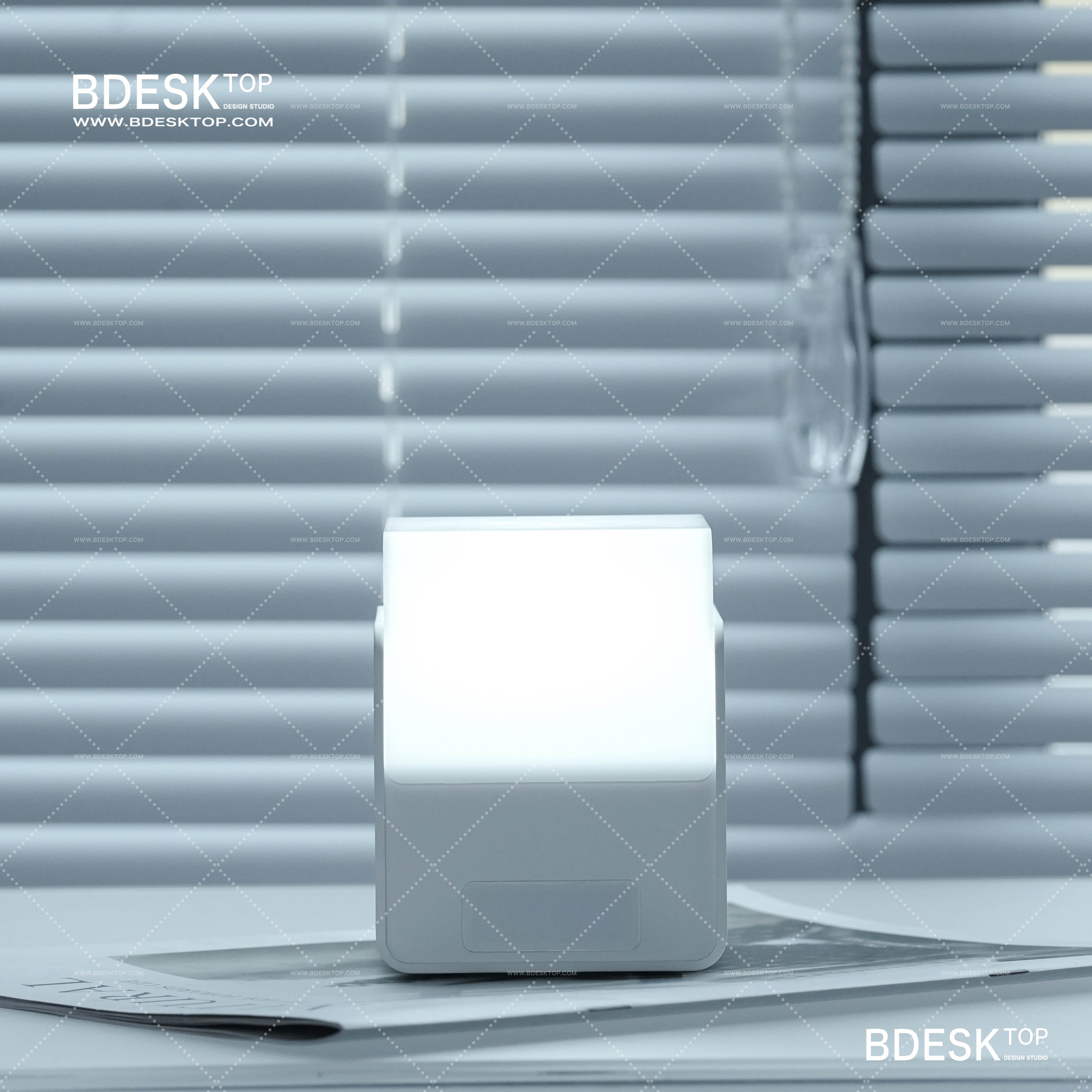 Bdesktop Cube Lamp USB Charging Clock Night Light Bedroom Bedside Lamp