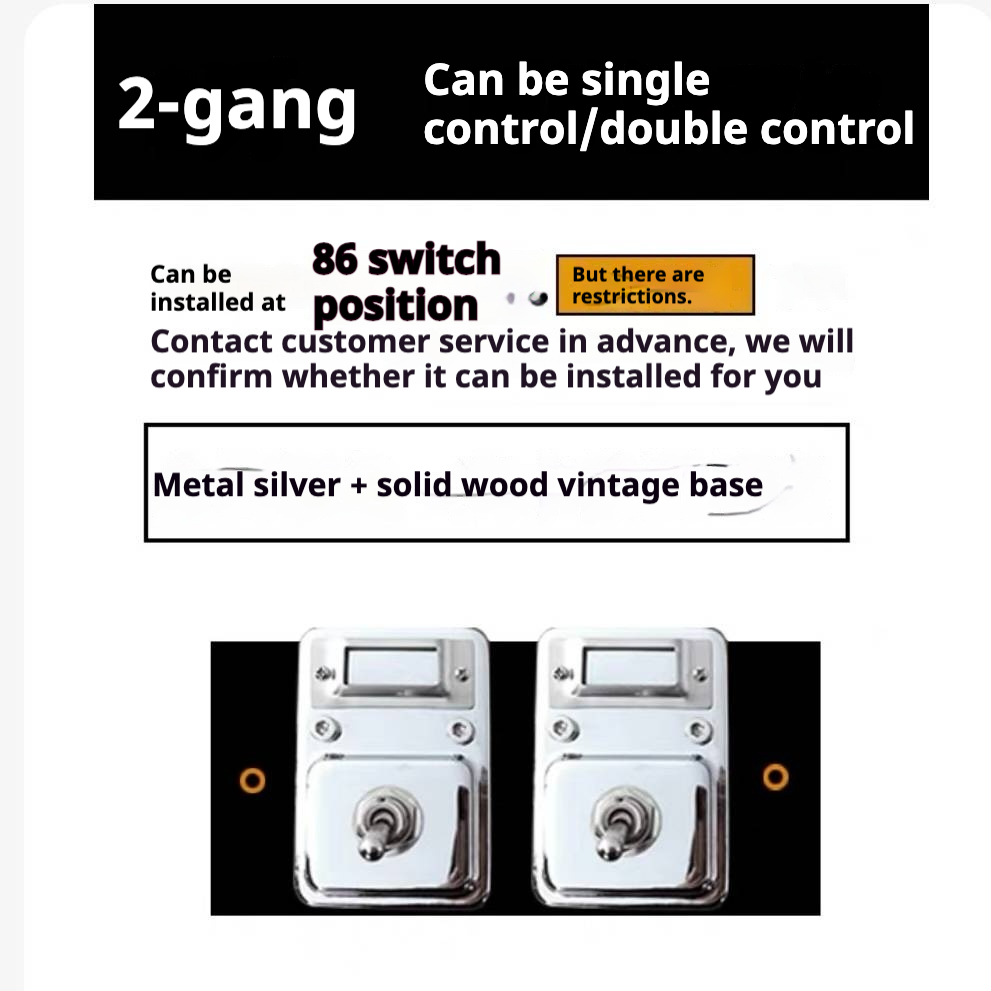 Bdesktop Retro Metal Wall Switch – Industrial Vintage Design with Label Tag