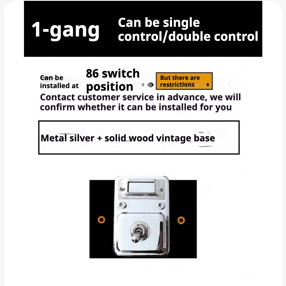 Bdesktop Retro Metal Wall Switch – Industrial Vintage Design with Label Tag